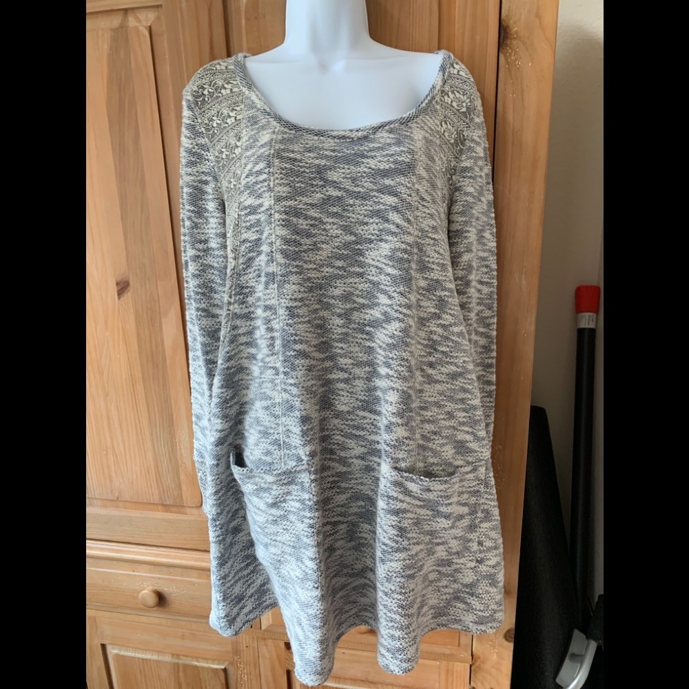 Never Worn Anthropologie Sweater dress -gray/white